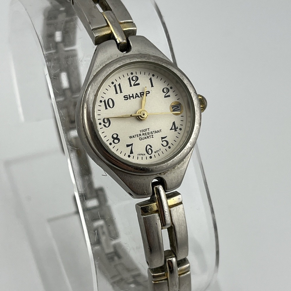 Vintage Sharp Watch Women 23mm‎ Case Silver 7.25" Band- New Battery